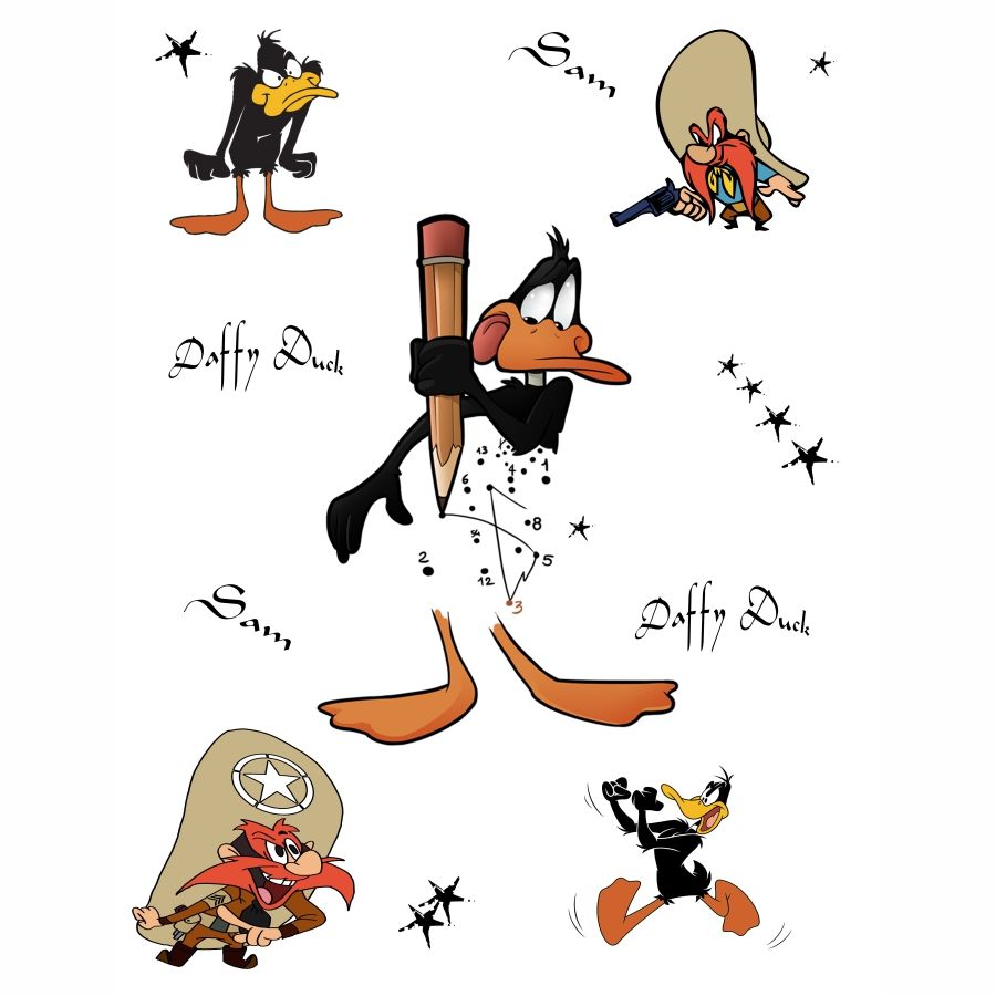  Daffy Duck Desenli Baskılı Zebra Perde BZP71110