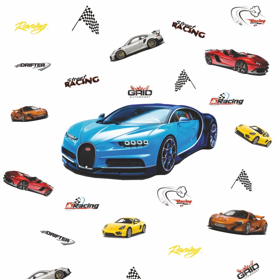 Bugatti Veyron Sports Car Desenli Baskılı Zebra Perde BZP70050